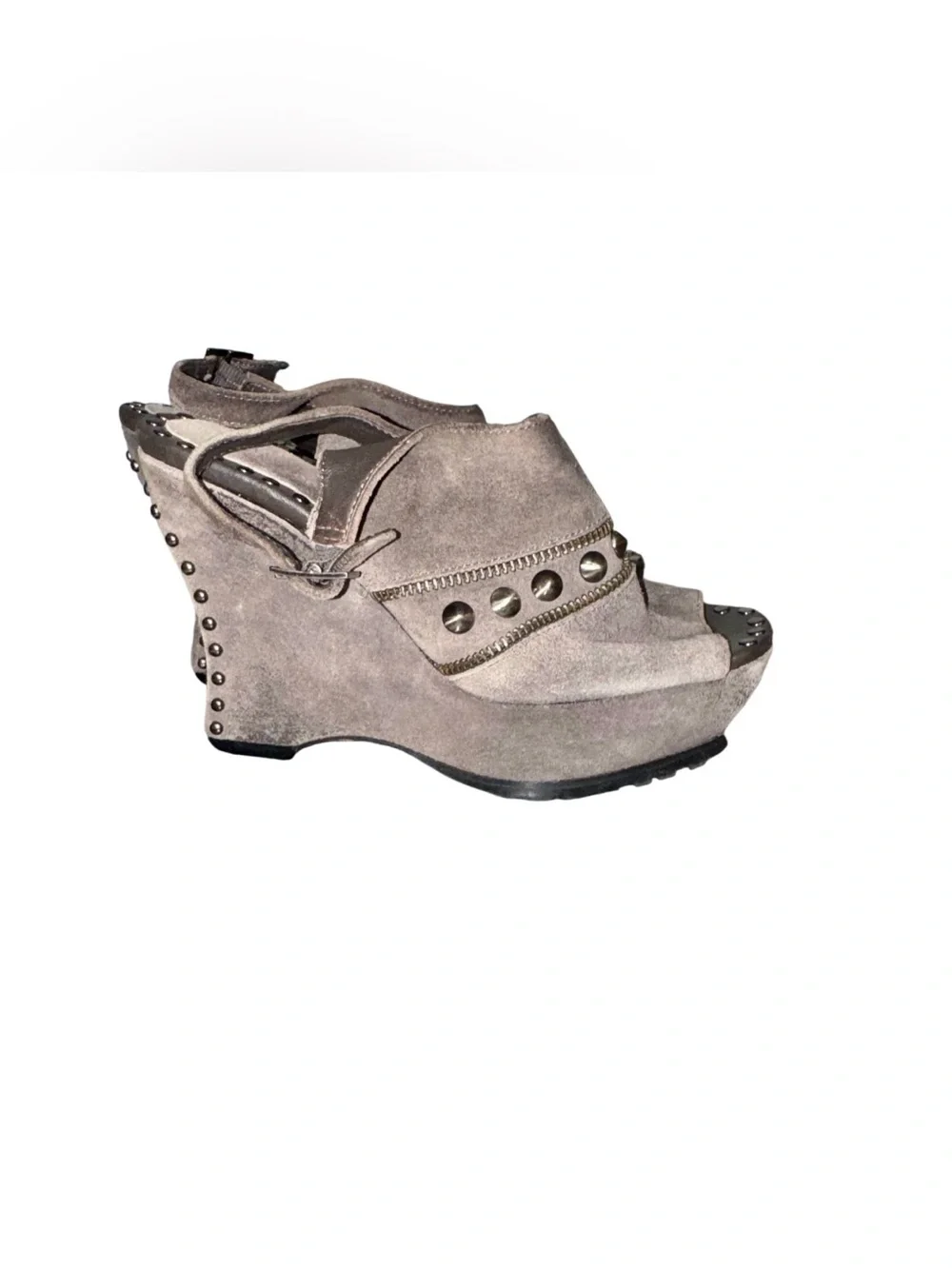 LISA BY Donald J Pliner GIMI vintage suede stud  platform wedges women’s size 6